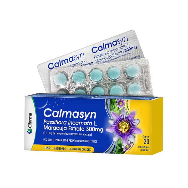 Calmante Natural Calmasyn 300mg com 20 Comprimidos - Cifarma