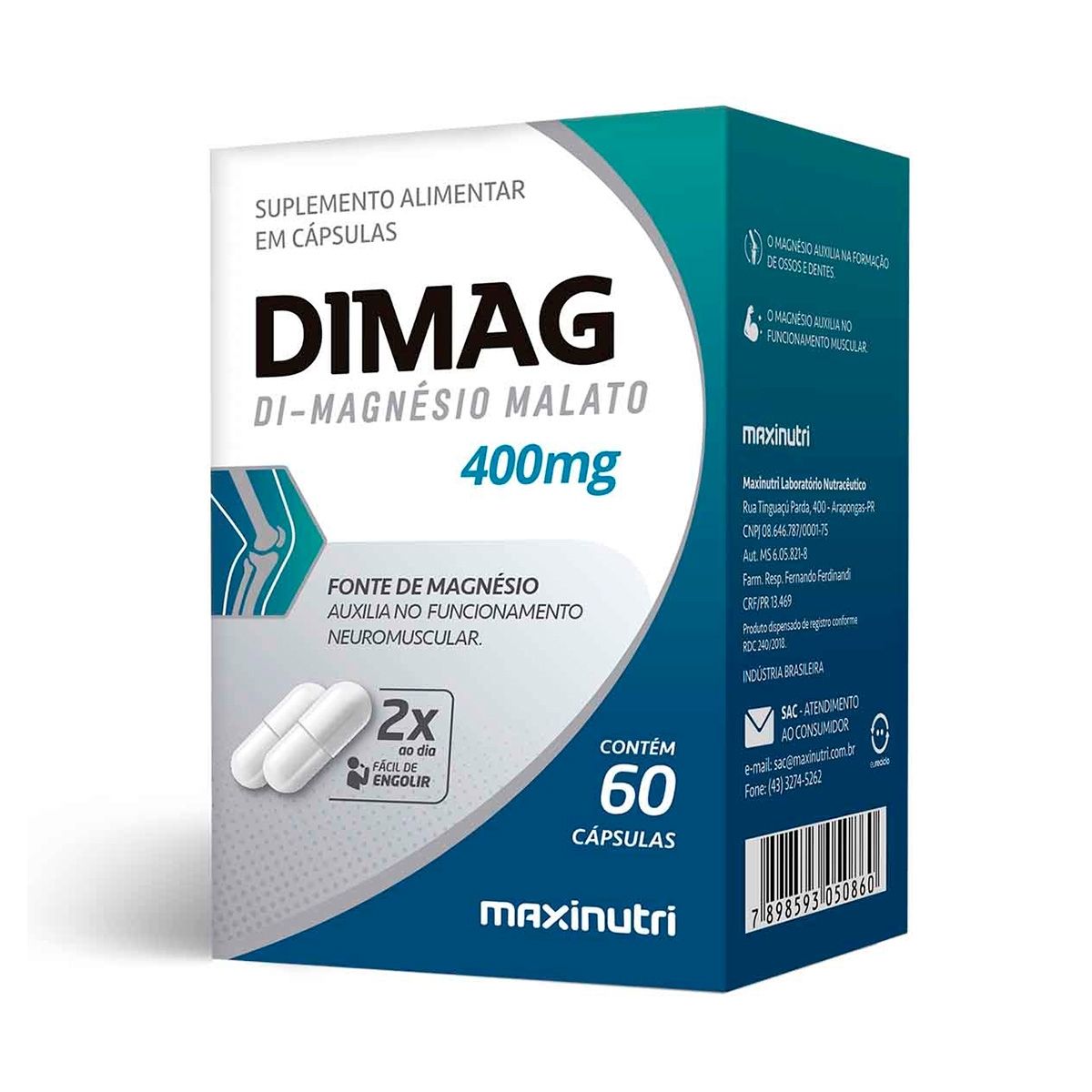 Suplemento Alimentar Dimag 400mg C/60 Caps - Maxinutri
