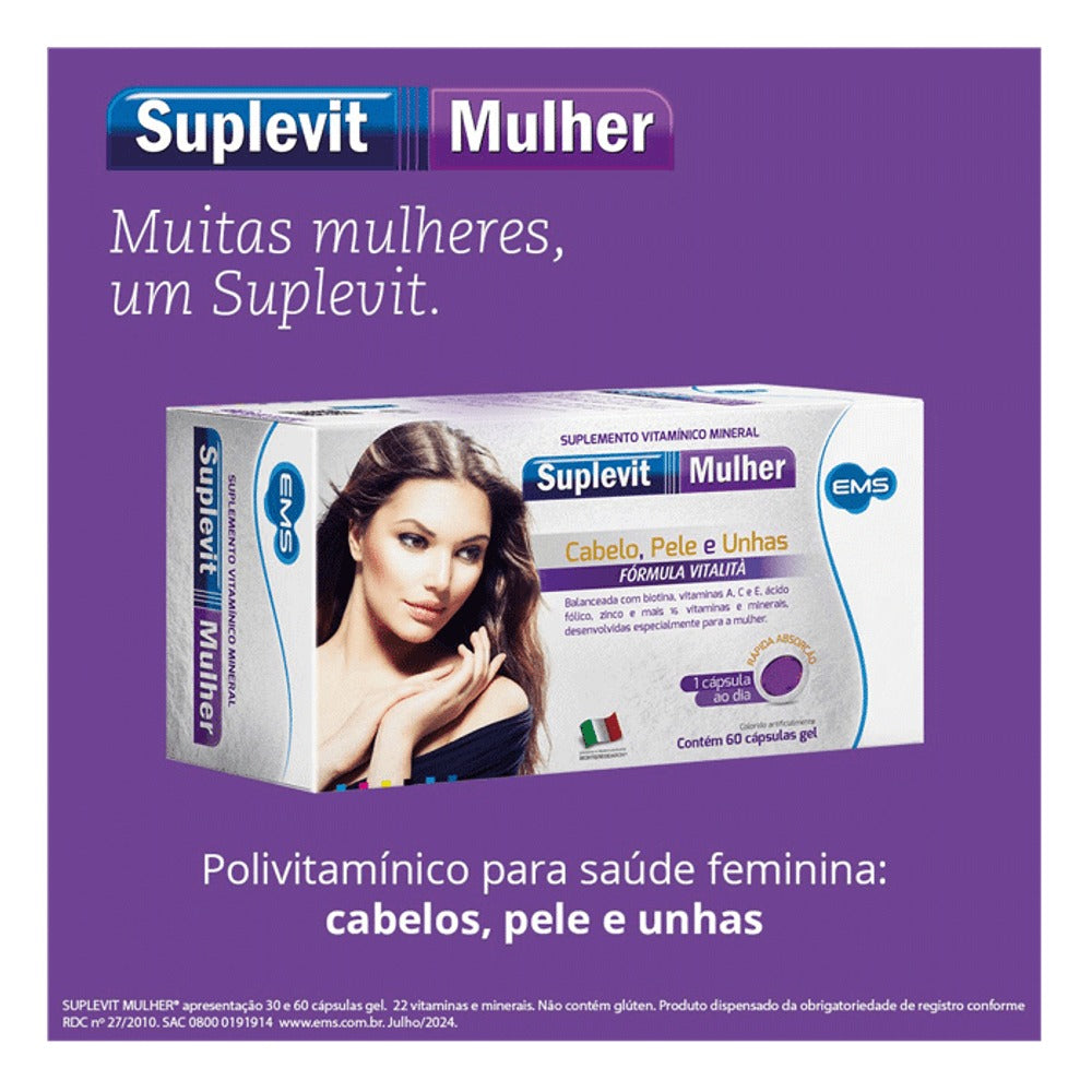 Suplemento Alimentar Suplevit Mulher 60 Cápsulas - EMS