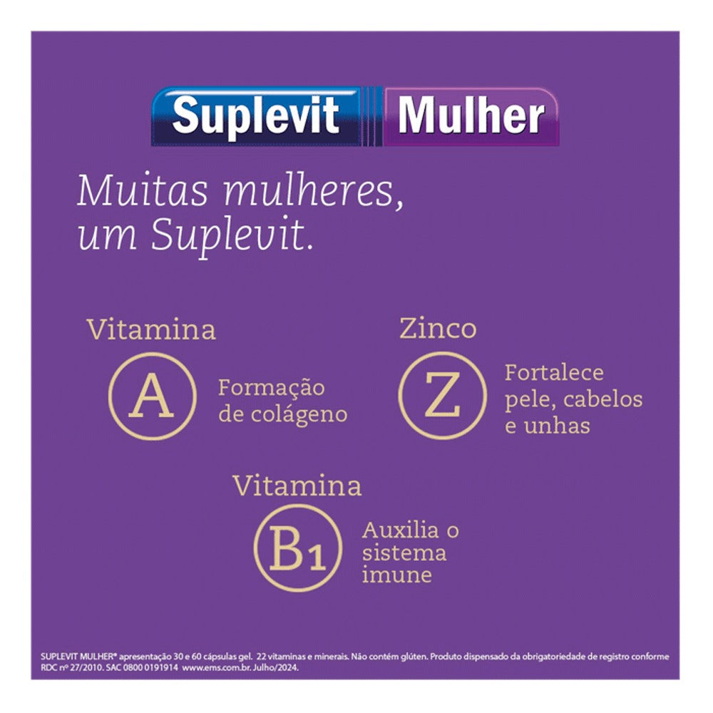 Suplemento Alimentar Suplevit Mulher 60 Cápsulas - EMS