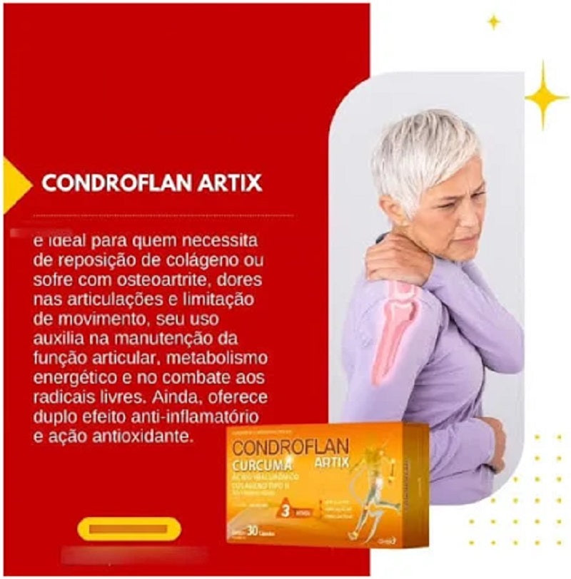 Suplemento Condroflan Artix Curcuma 40mg+80mg 30Cps - Airela
